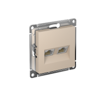AtlasDesign Песочный Розетка 2-ая компьютерная RJ45+RJ45, кат.5E, механизм  ATN001285  SE