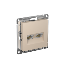 AtlasDesign Песочный Розетка 2-ая компьютерная RJ45+RJ45, кат.5E, механизм  ATN001285  SE