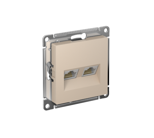 AtlasDesign Песочный Розетка 2-ая компьютерная RJ45+RJ45, кат.5E, механизм  ATN001285  SE