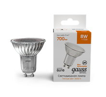 Лампа светодиодная   Basic MR16 8W 700lm 3000K GU10 LED 1/10/100  10106182  Gauss