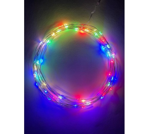 Гирлянда светодиодная  Нить 5 м мультиколор, на эл.пит.АА  ENIN -5NM   IP20 (100/2500)  Б0047959  ЭРА