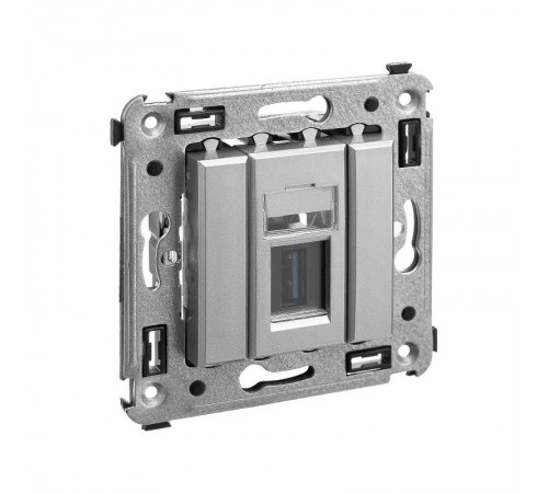 USB 3.0 розетка одинарная в стену, тип А-А, "Avanti", "Закаленная сталь"  4404303  DKC