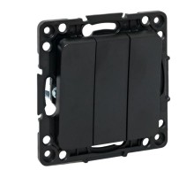 Стокгольм Механизм Выключателя 3-кл. 10А черный EKF PROxima  EZV10-024-10  EKF