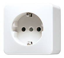SCHUKO®-розетка 16 A / 250 B, накладной монтаж, пружинные зажимы; дюропласт; белый; AP600  620AWW  Jung