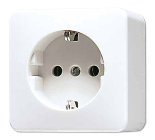 SCHUKO®-розетка 16 A / 250 B, накладной монтаж, пружинные зажимы; дюропласт; белый; AP600  620AWW  Jung