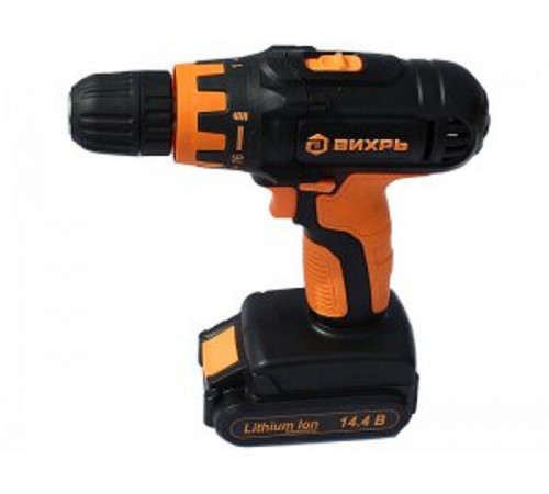 Дрель-шуруповерт аккумуляторная ДА-14,4Л-2К  72/14/8  ВИХРЬ