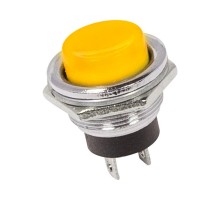 Выключатель-кнопка металл 250V 2А (2с) (ON)-OFF 16.2 желтая  36-3354  REXANT