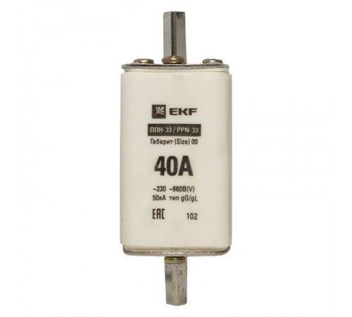 Плавкая вставка ППН-33 160/ 40А габарит 00  fus-33/160/40  EKF