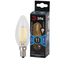 Лампа светодиодная F-LED B35-11w-840-E14 (филамент, свеча, 11Вт, нейтр, E14)  Б0046987  ЭРА