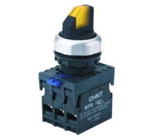 Переключатель с подсветкой NP8-20XD/316, 3 полож. фикс., желт., AC110-230В(LED), 2НО, IP65 (R)  667615  CHINT