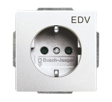 20 EUCKS/DV-83 Розетка SCHUKO 16А 250В с маркировкой EDV, серия solo/future, цвет серебристо-алюминиевый  2CKA002013A5273  ABB