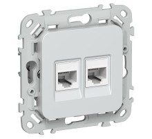 FLITE Розетка 2-ая компьютерная RJ45 кат.6 UTP РК6-2-0-ФлЖ жемчуг  FI-K22-2-K36  IEK