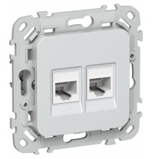 FLITE Розетка 2-ая компьютерная RJ45 кат.5Е UTP РК5е-2-0-ФлЖ жемчуг  FI-K22-1-K36  IEK