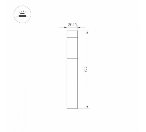 Светильник LGD-STEM-BOLL-H900-10W Warm3000 (GR, 185 deg, 230V) (Arlight, IP65 Металл, 3 года)  029986  Arlight