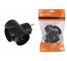 Тройник 3х2П 16А 250B черный   SQ1806-0042  TDM