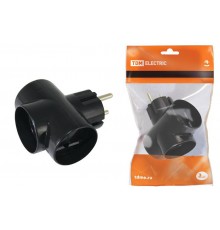 Тройник 3х2П 16А 250B черный   SQ1806-0042  TDM