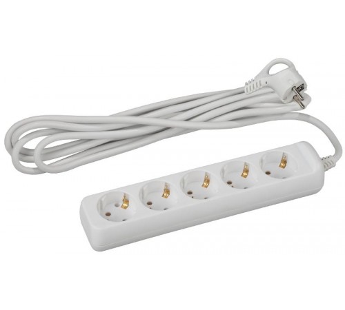 Удлинитель U-5e-3m  ЭРА c заземл., 3х1мм2, 16А, ПВС, 5гн, 3м  Б0028376  ЭРА