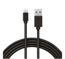 Кабель REXANT USB-Lightning 1 м, черная нейлоновая оплетка 18-7055  REXANT