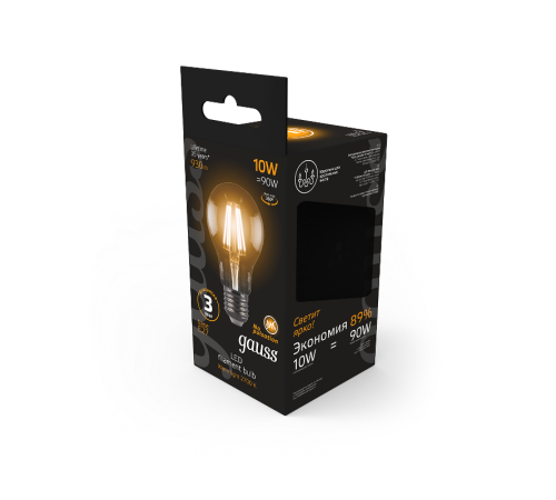 Лампа светодиодная LED 10Вт E27 220В 2700К A60  102802110  Gauss