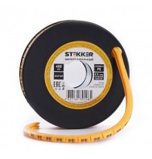 Кабель-маркер "PE" для провода сеч.1,5мм , желтый (400 шт в упак)  39096  STEKKER