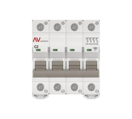 Выключатель автоматический AV-10 DC 4P 2A (C) 10kA  AVERES mcb10-DC-4-02C-av EKF