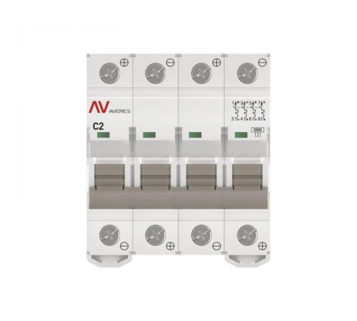 Выключатель автоматический AV-10 DC 4P 2A (C) 10kA  AVERES mcb10-DC-4-02C-av EKF
