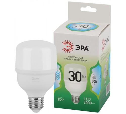 Лампа светодиодная  GREEN LINE LED POWER T70-30W-840-E27 GL Е27 30 Вт колокол яркий белый свет  Б0067068  ЭРА