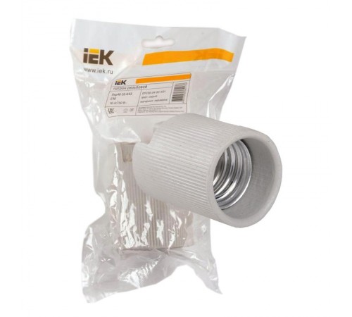 Патрон подвесной керамический Е40, индивидуальный пакет Пкр40-16-К43  EPC30-04-02-K01  IEK