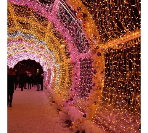 Светодиодная гирлянда ARD-STRING-CLASSIC-10000-WHITE-100LED-FLASH PINK (230V, 7W)  025822  Arlight