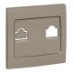 Валенсия лицевая панель розетки Phone 1-местная кашемир EKF PROxima   EST01-L-034-40   EKF