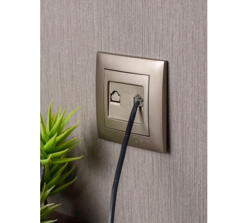 Валенсия лицевая панель розетки Phone 1-местная кашемир EKF PROxima   EST01-L-034-40   EKF