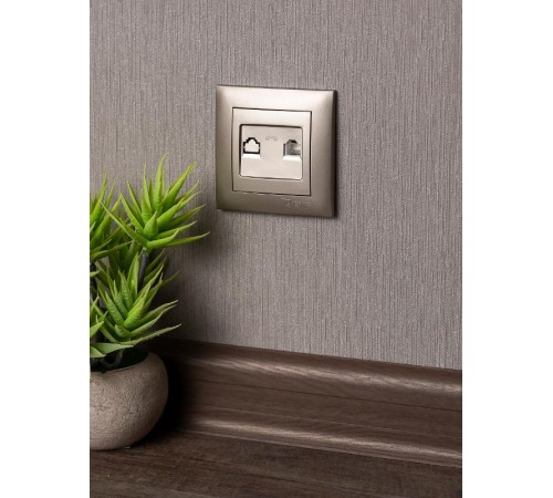Валенсия лицевая панель розетки Phone 1-местная кашемир EKF PROxima   EST01-L-034-40   EKF
