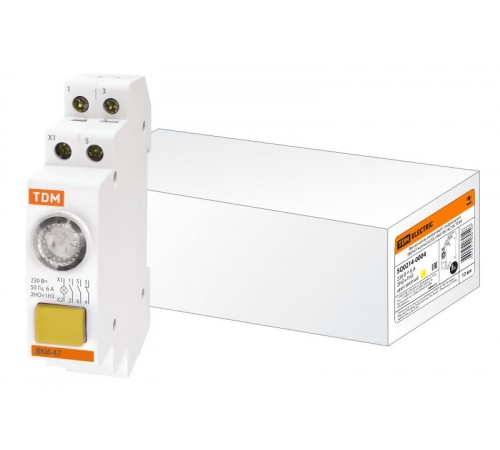 Выключатель кнопочный с индикацией ВКИ-47 желтый (LED) 2НО;1НЗ AC/DC   SQ0214-0004  TDM