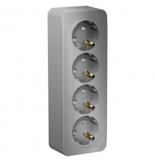 Blanca Алюминий О/У с изолирующей пластиной Розетка 4-ая с заземлением со шторками 16А, 250В  BLNRA011413  SE