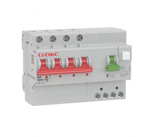 Выключатель автоматический дифференциального тока YON MDV63-43C63-A (4п, 100mA) 6kA  MDV63-43C63-A  DKC