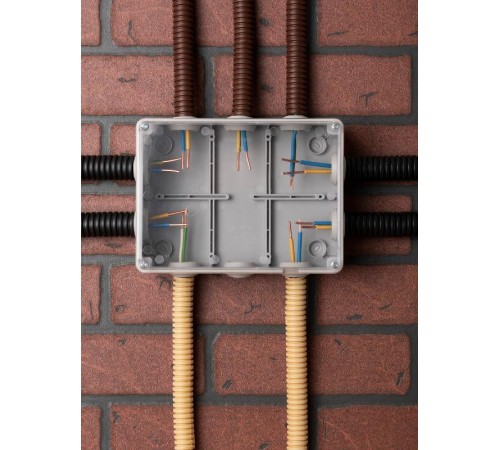 Коробка распределительная КМР-050-042пк пылевлагозащищенная, 10 мембранных вводов, уплотнительный шнур, прозрачная крышка (190х140х70) EKF PROxima  p