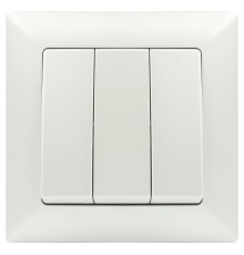Выключатель Intro Solo 4-106-06 трехклавишный 10А-250В, IP20, СУ, перламутр  Б0053606  Intro
