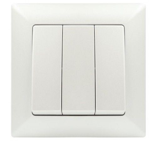 Выключатель Intro Solo 4-106-06 трехклавишный 10А-250В, IP20, СУ, перламутр  Б0053606  Intro