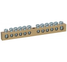 Шина  NO-122-32 PEN земля-ноль 8х12мм 12/1 латунная крепеж по центру   Б0047247  ЭРА