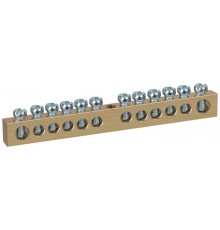 Шина  NO-122-32 PEN земля-ноль 8х12мм 12/1 латунная крепеж по центру   Б0047247  ЭРА