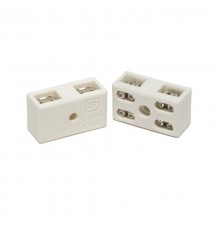 Клемма керамическая латунь 6 мм  2 пары на 8 контактов для разветвления с крепежным отверстием (5 шт/уп)         PR08.7164  Промрукав