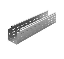 Металлический лоток перфорированный 100х100х3000, толщ. 0,8 мм, гор. цинк, 314118  ЛПМЗТ-100х100х3000-0,8-ГЦ   Ostec