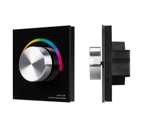Панель SMART-P8-RGB-G-IN Black (12-24V, 3x4A, Rotary, 2.4G) (Arlight, IP20 Пластик, 5 лет)  033763  Arlight