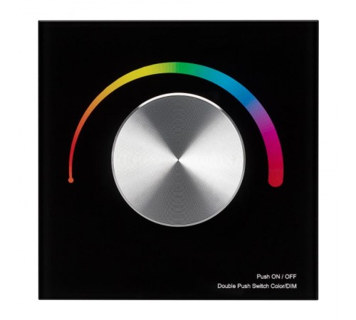 Панель SMART-P8-RGB-G-IN Black (12-24V, 3x4A, Rotary, 2.4G) (Arlight, IP20 Пластик, 5 лет)  033763  Arlight