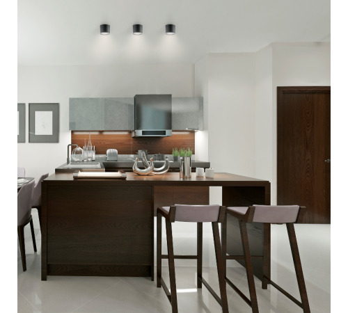 Светильник светодиодный декоративный бытовой с рассеивателем HD016 10W (черный) 3000K 88х75мм  HD016  Gauss