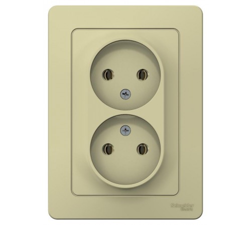 Blanca Бежевый С/У Розетка 2-ая без з/к без шторок, 16А, 250В  BLNRS000027  SE