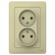Blanca Бежевый С/У Розетка 2-ая без з/к без шторок, 16А, 250В  BLNRS000027  SE