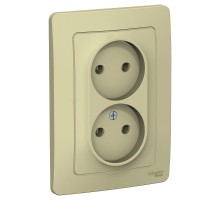 Blanca Бежевый С/У Розетка 2-ая без з/к без шторок, 16А, 250В  BLNRS000027  SE