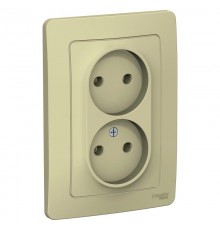 Blanca Бежевый С/У Розетка 2-ая без з/к без шторок, 16А, 250В  BLNRS000027  SE