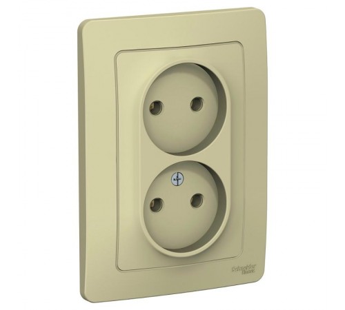 Blanca Бежевый С/У Розетка 2-ая без з/к без шторок, 16А, 250В  BLNRS000027  SE